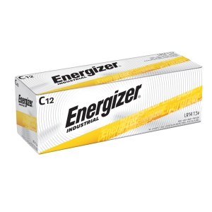 C Batteries Energizer Industrial Alkaline 1.5 Volt EN93, box of 12