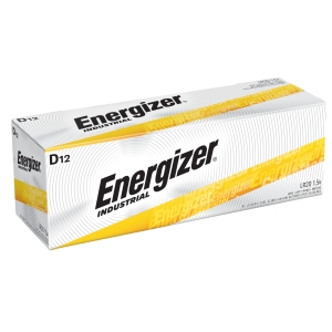 D Alkaline Batteries Energizer Industrial 1.5 Volt EN95, case of 72